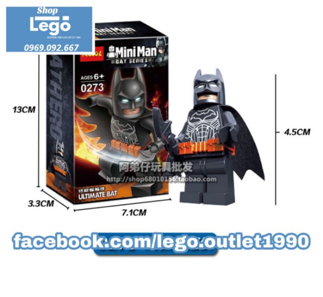 Xếp hình Rainbow bat Ultimate Bathero Tartan Excalibur bat3000 Batman Series Lego Minifigures Decool 0268 0273