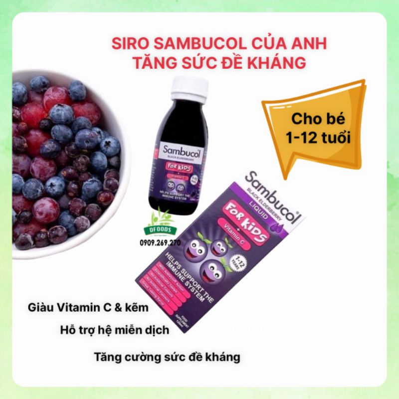 Siro tăng sức đề kháng cho bé Sambucol 1-12 tuổi