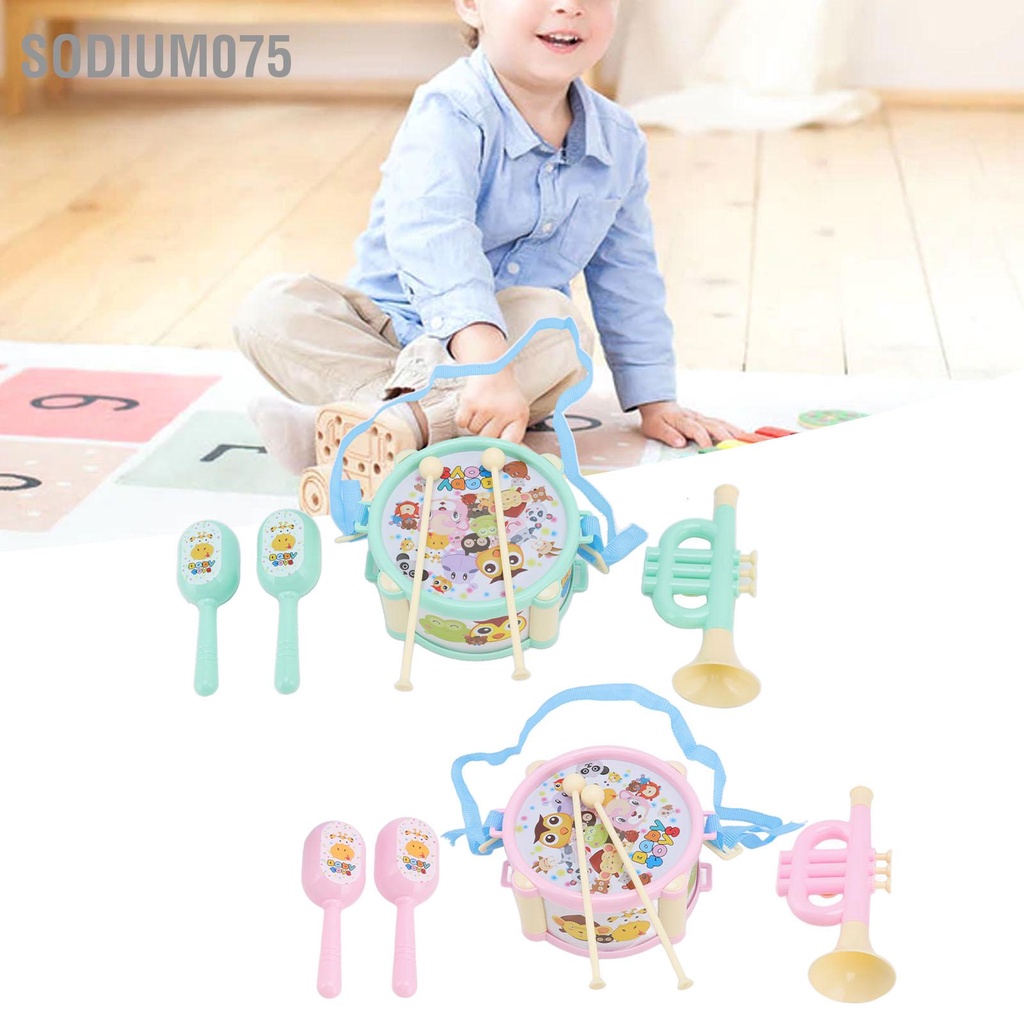 Sodium075 6 cái Đồ chơi âm nhạc giáo dục cho bé Bộ trống Nhạc cụ lắc gõ trên bộ búa cát