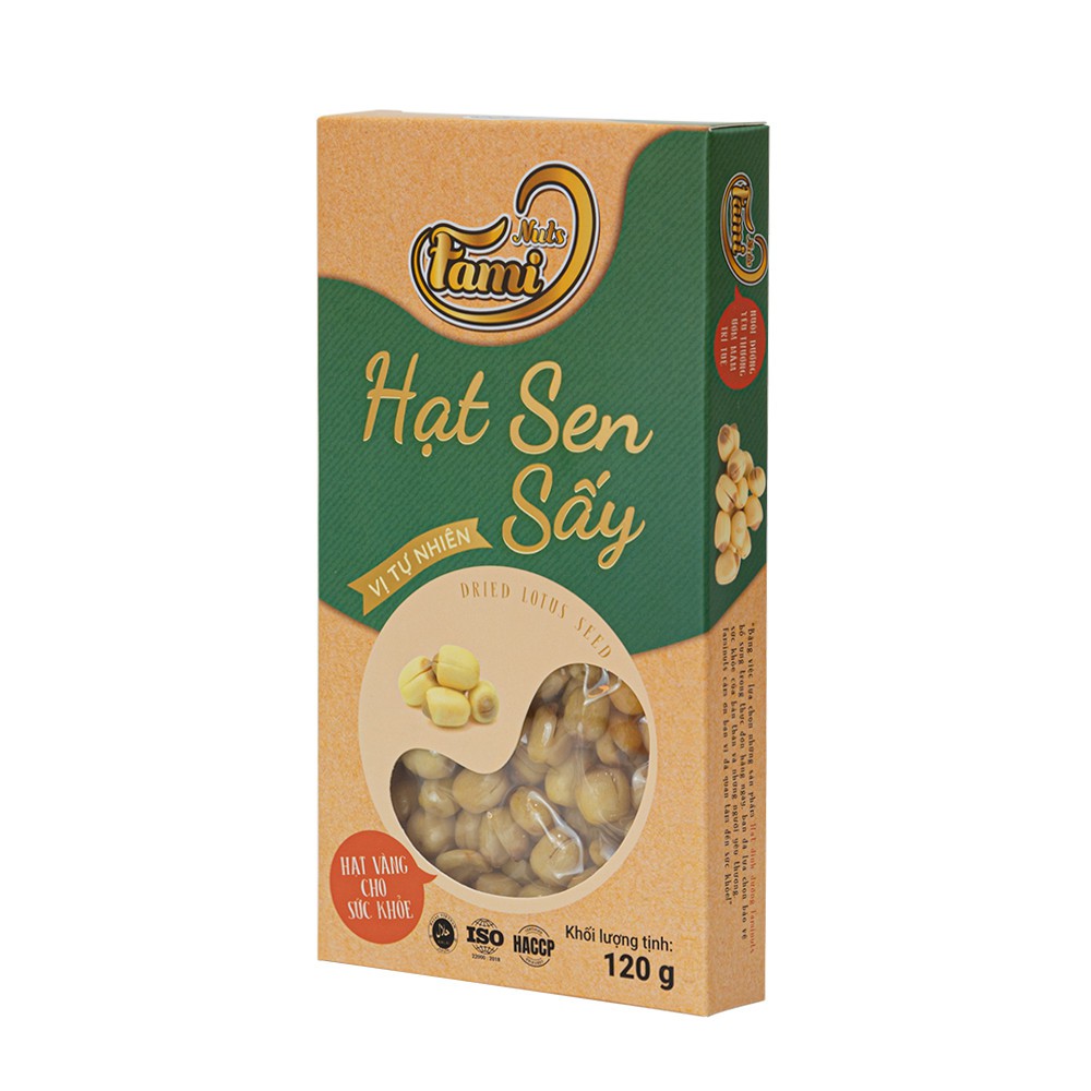 Hạt Sen Sấy Giòn Thơm Ngon FAMINUTS - Hộp 120g Tiện Lợi