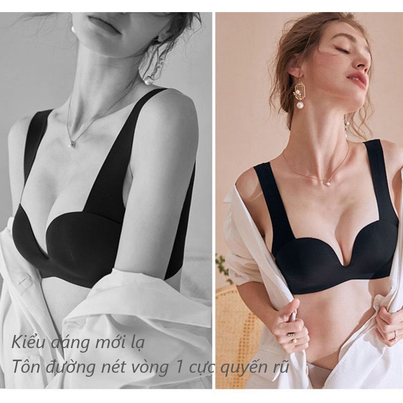 Áo lót nữ su non không gọng, không đường may mút vừa bản to định hình ngực 3D siêu nhẹ AS206