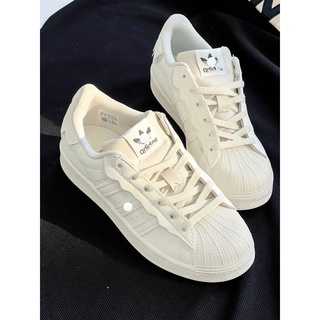 [Leostore] Giày A.didas Supper Star Trắng Kem Mũi Sò Bản Mới Full Size Nam Nữ