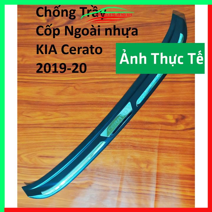 Ốp chống trầy cốp ngoài nhựa đen Cerato 2019-2022  hàng loại 1 dán cốp sau chống xước trang trí xe