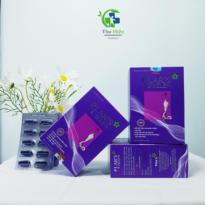 Viên uống Vitamin E P.lar's E-Selen giúp chống oxy hoá,làm đẹp da, giúp giảm rụng tóc