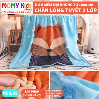 Chăn Lông Tuyết Ủ Ấm Cho Bé Cao Cấp - Chăn Lông Cừu Cho Bé Mùa Đông 2 Lớp Mềm Mại Nhiều Màu Dễ Thương 100x140cm