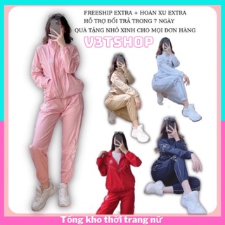 bộ gió thể thao nữ , bộ mặc nhà cổ khoá kéo chất gió hai lớp chữ ngực thêu cực đẹp ( ảnh +video thật)