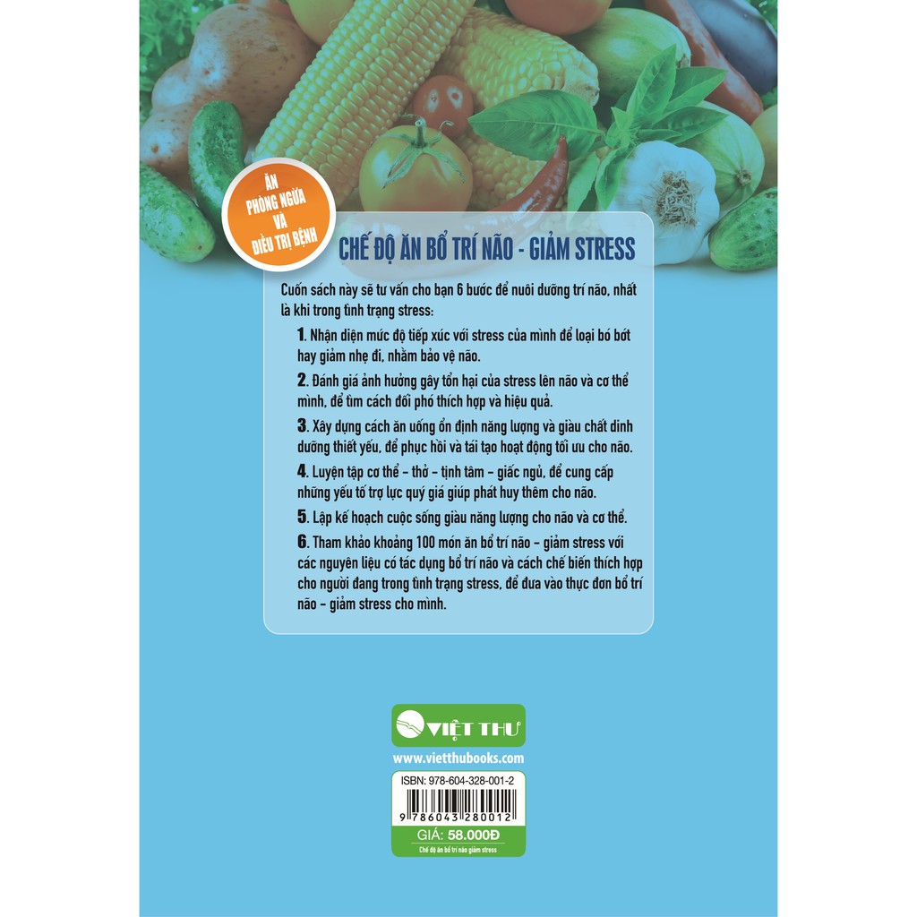 [Mã LTBAUAB26 giảm 7% đơn 99K] Sách - Chế Độ Ăn Bổ Trí Não Giảm Stress