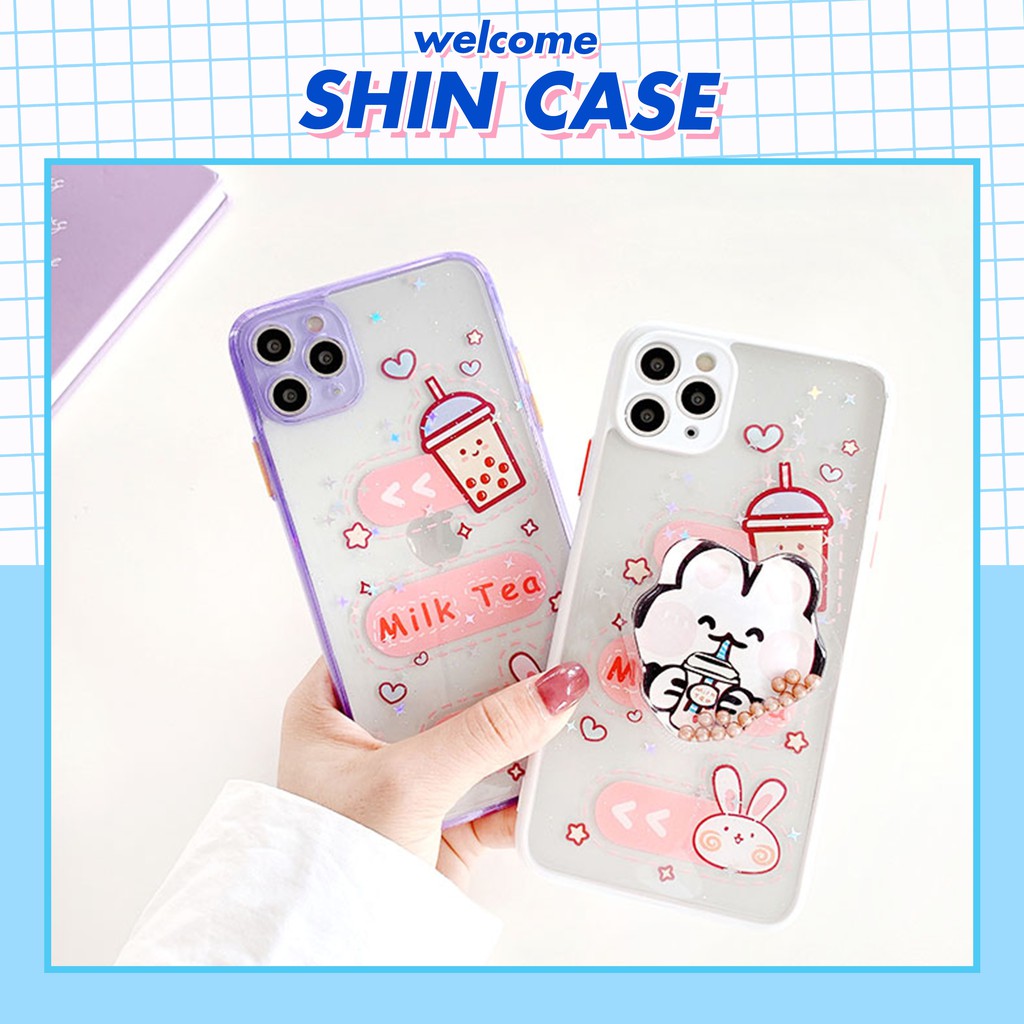 Ốp lưng iphone Milk Tea kèm pop 5/5s/6/6plus/6s/6splus/7/7plus/8/8plus/x/xr/xs/11/12/pro/max/plus/promax