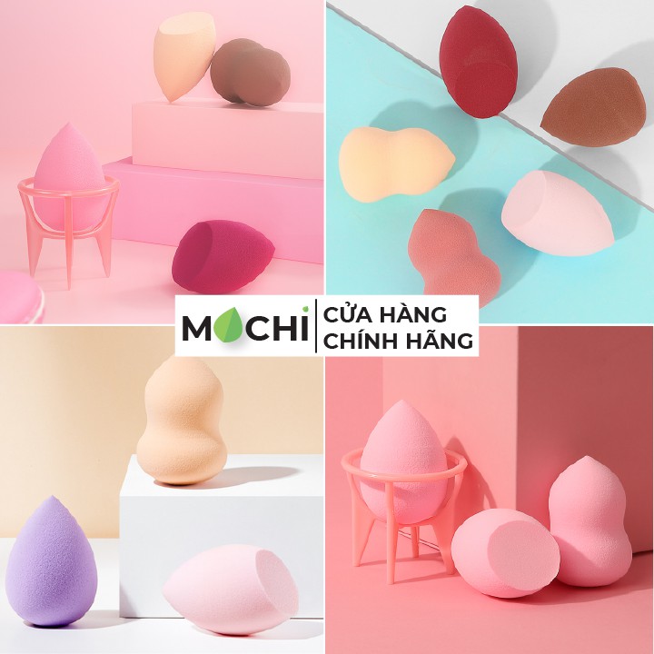 Mút Tán Kem Nền Trang Điểm Hồ Lô, Giọt Nước, Vát Cạnh Mềm Mại Nhiều Màu - MOCHI SHOP