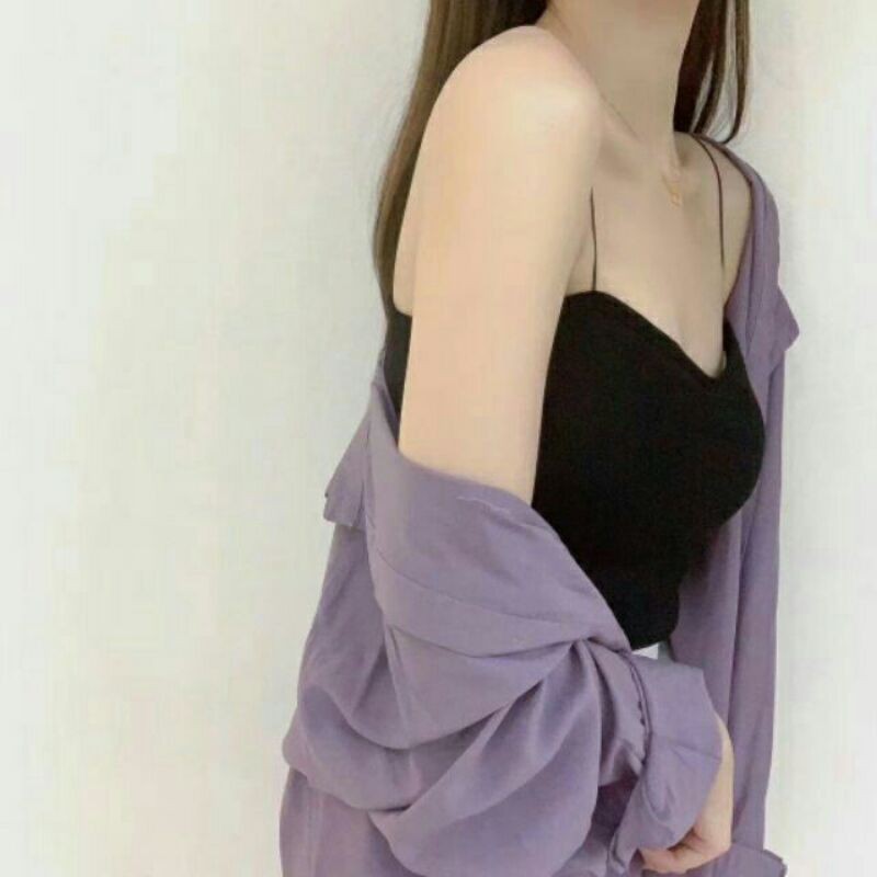 Xả kho - 2 chiếc Áo 2 dây nữ crotop-áo dây nữ-áo 2 dây sợi bún (6 màu)