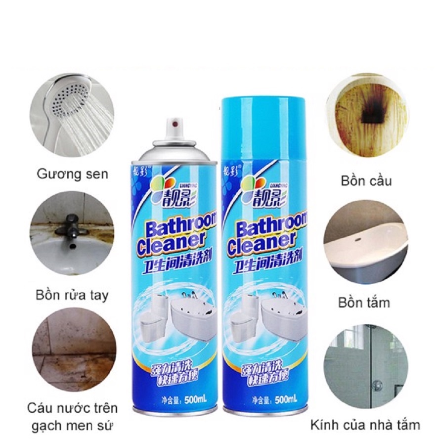 Nước Xịt Nhà Tắm Đa Năng 500ml - Nước Tẩy Rửa Sáng Bóng Khử Mùi Hôi,Vết Ố, Mốc, Rỉ Sét MMS 101213