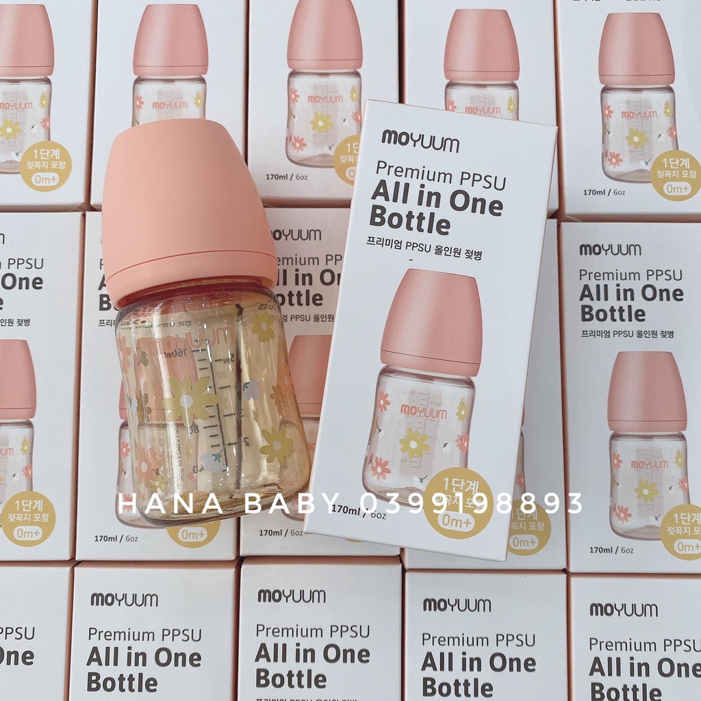 Bình sữa Moyumm bản họa tiết dung tích 170ml, 270ml
