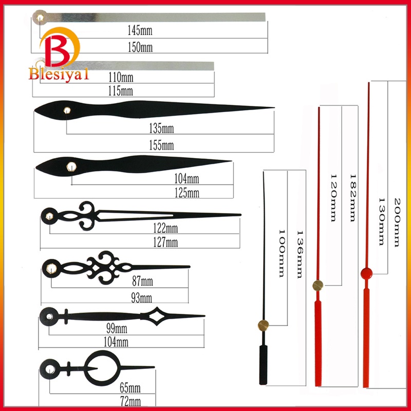 Bộ Kim Đồng Hồ Thay Thế Máy Cơ Kim Loại Blesiya1 Màu Đen