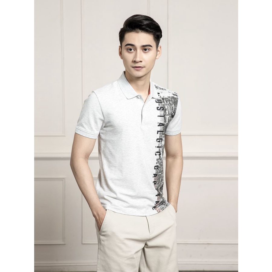 Áo polo Nam ARISTINO cao cấp họa tiết in Phố cổ Hà Nội- APS064S1