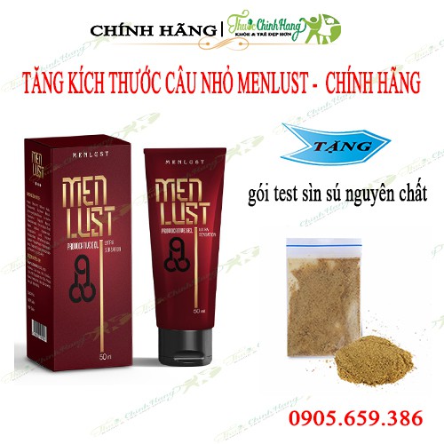 GEL SINH LÝ NAM MENLUST - Tăng Kích Thước Cậu Nhỏ HỘP 50 ML [CHÍNH HÃNG]