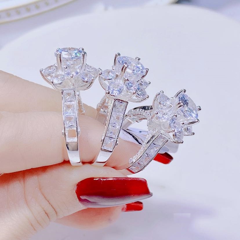 Nhẫn nữ - nhẫn đá cao chuẩn bạc ta s99 - Thanh bạc