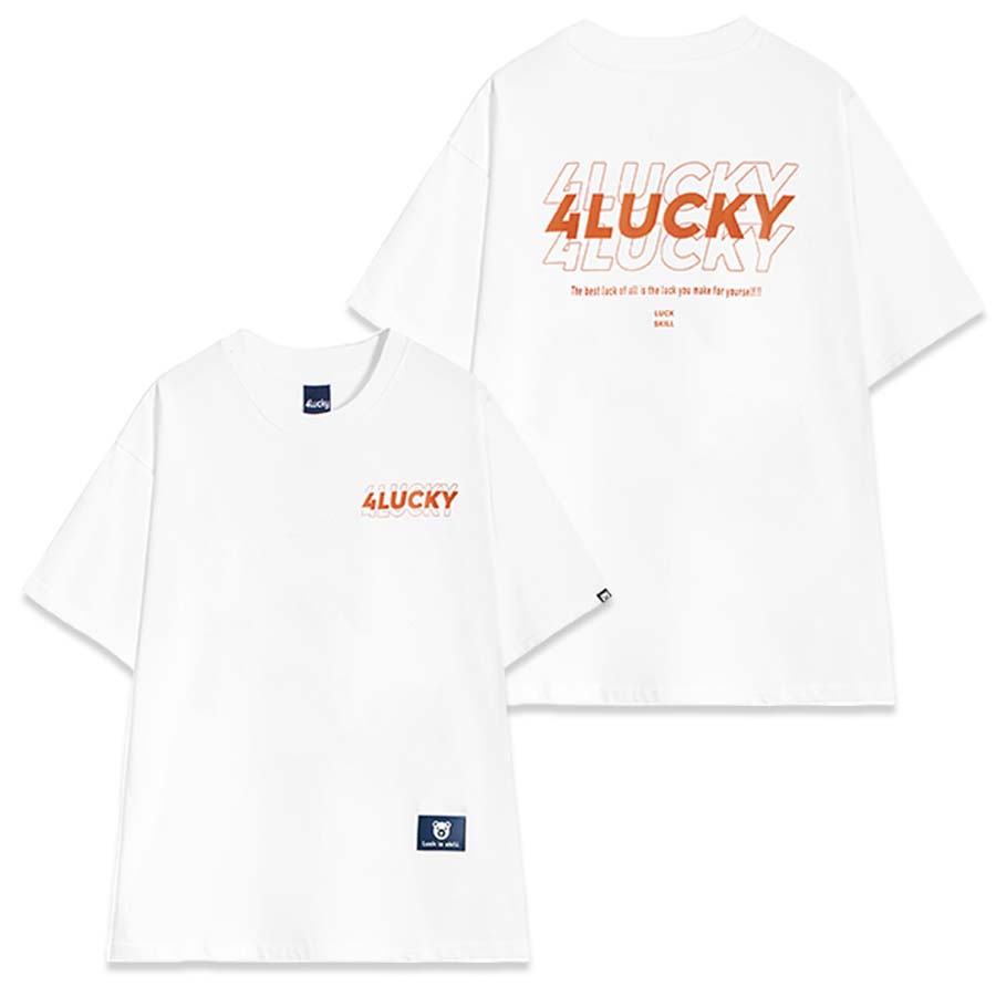 Áo thun trơn unisex 4lucky 6010 - tay lỡ form rộng oversize streetwear giá rẻ