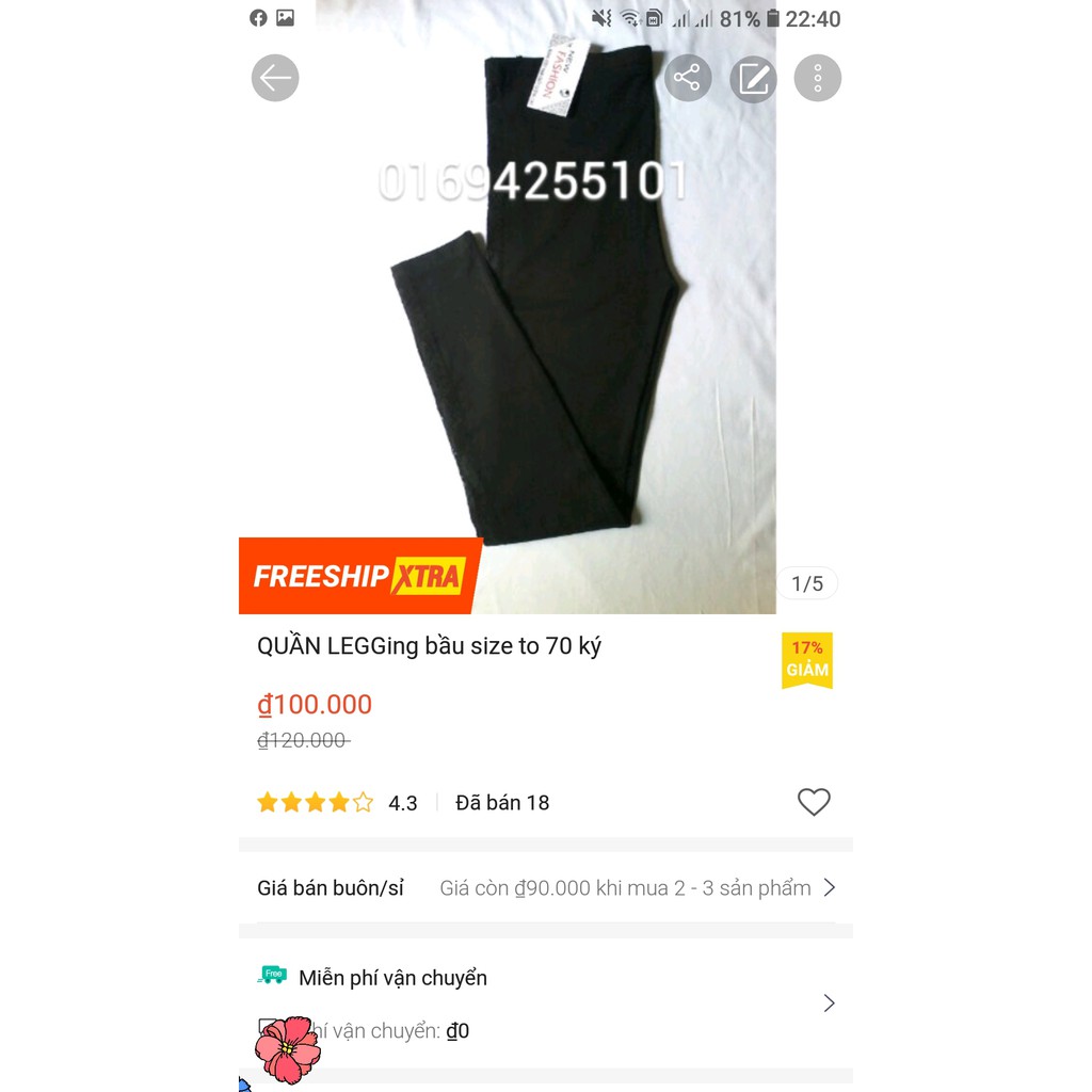 Quần legging bầu lửng. Màu đen. | BigBuy360 - bigbuy360.vn