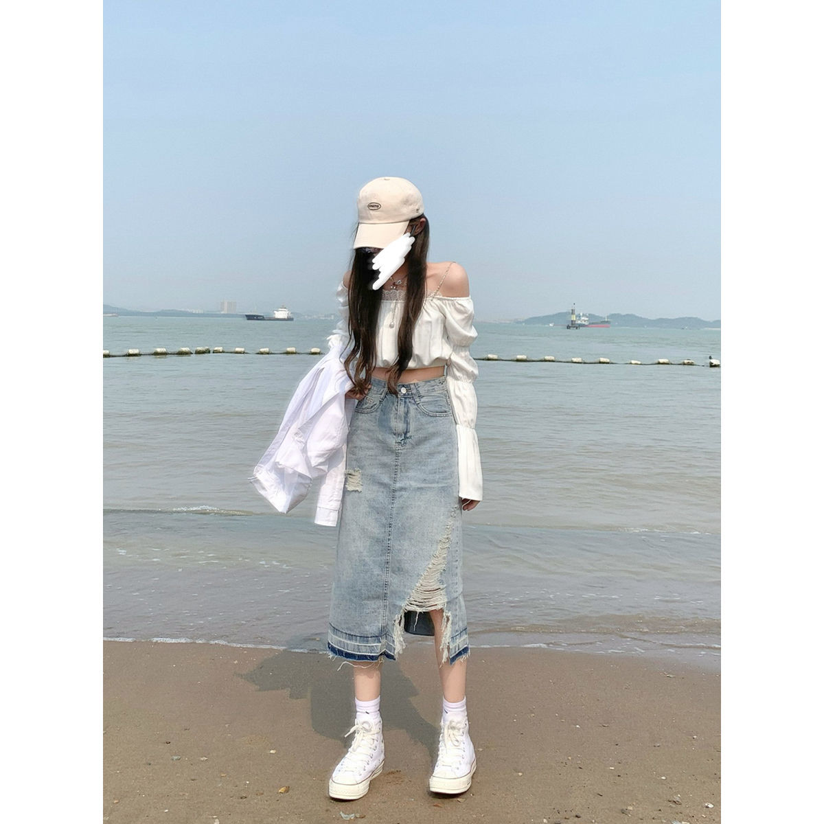 chân váy jean Lưng Cao Thời Trang Cho Nữ Size Lớn 2021 | BigBuy360 - bigbuy360.vn