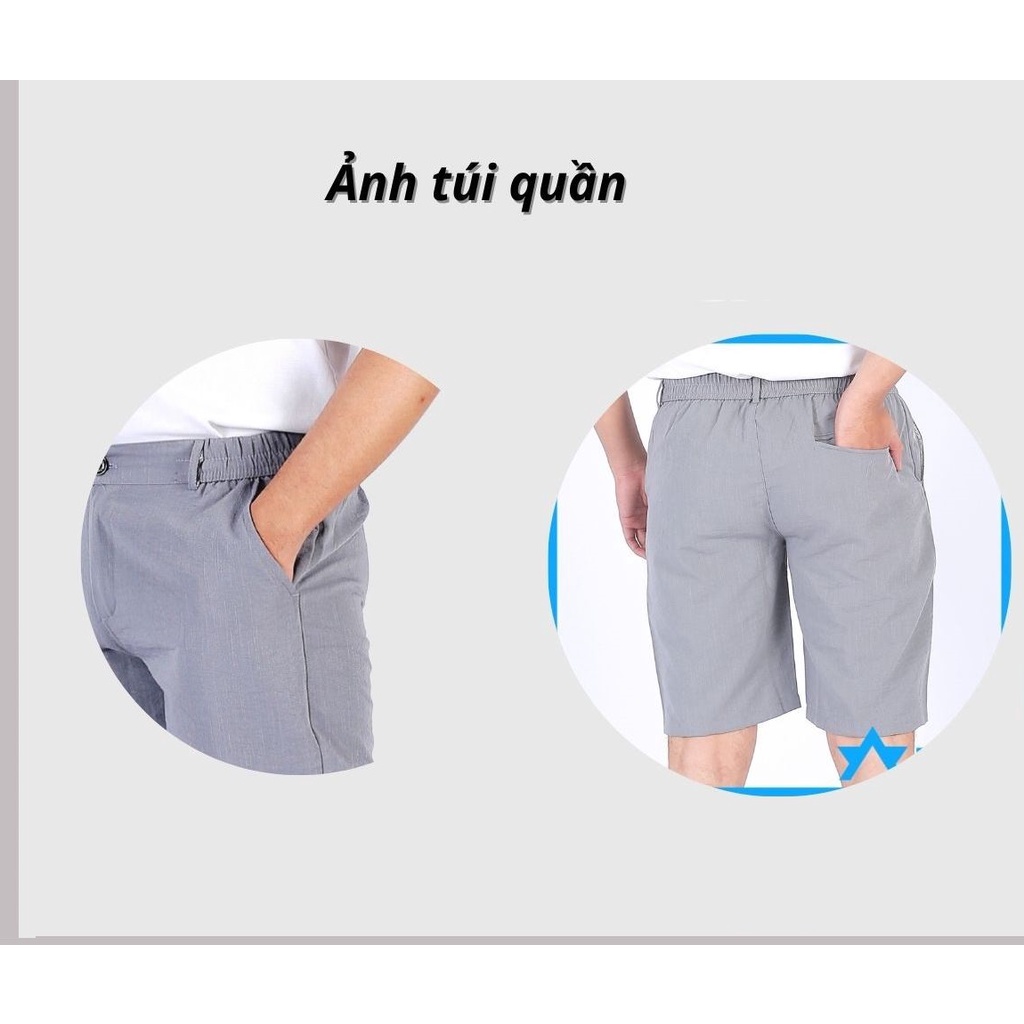 Quần Đũi Nam Ngắn Cài Cúc Short Nam Thoáng Mát Thấm Hút Mồ Hôi Co dãn 4 chiều