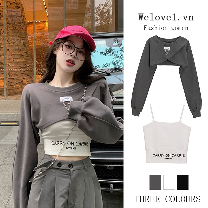 Set Áo Thun Dài Tay + Quần Dài Thời Trang Nữ
