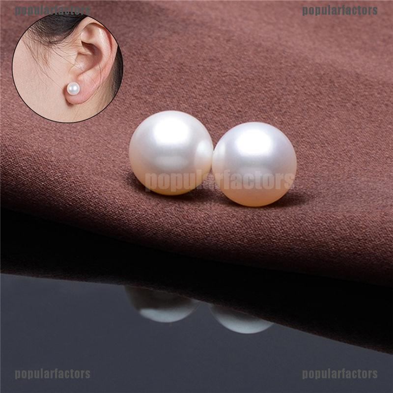 [Popular] 10Pairs*Women 925 Sterling Silver Freshwater Pearl Ear Stud Earrings Jewellery 6mm [FS]