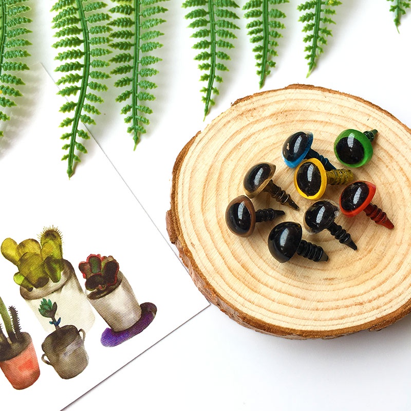 Set 80/40 Cặp Mắt 8 Màu 10mm Cho Đồ chơi nhồi bông