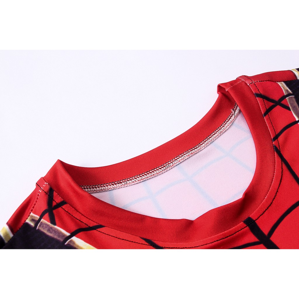 Áo thun HUQISHA họa tiết iron spiderman thời trang dành cho nam