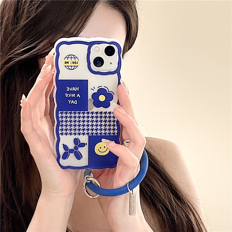 Ốp lưng iphone Ốp Điện Thoại Silicon Màu Xanh Dương Họa Tiết Sóng Biển Lớn Cho iPhone 12 / 13Pro 11 x 14pro / 6 / 7 / 8 / PLUS / PROAMX-14 Dinuo case