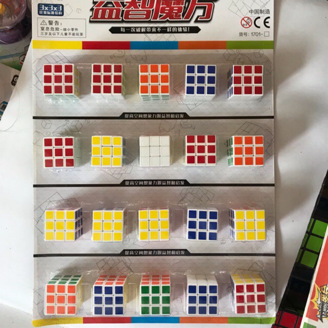 Rubik Mini 3x3x3(Vỉ 20c) Rubic 3 Tầng Khối Lập Phương Ma Thuật Siêu Trơn Xoay Mượt , Lõi Cứng Cáp, Bền