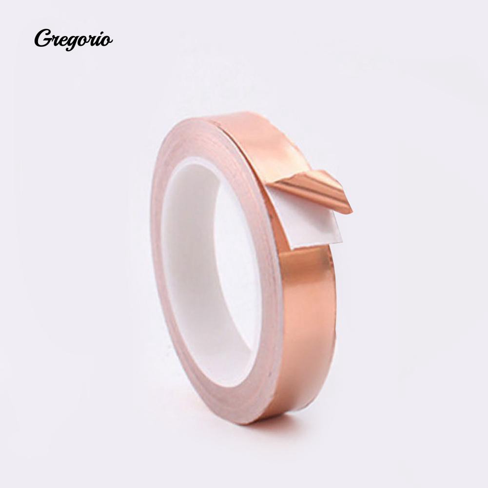 Cuộn băng keo lá đồng kích thước 5mm dài 20m dùng tăng độ kết nối cho các chi tiết thiết bị điện tử