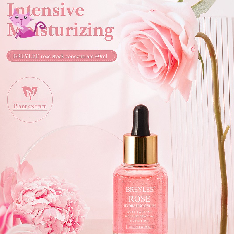 VVBK 40ml Rose Deep Hydration Face Essence Moisturizing Rose Essence with Rose Petals Extract Facial Skin Care