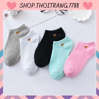 Set 5 đôi tất ngắn cổ hình tim