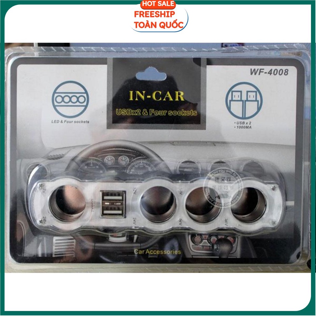 Bộ Chia Sạc Ô Tô 12V/24V WF-4008 (Hai cổng USB)
