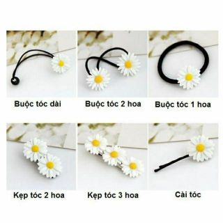 Dây buộc tóc kèm kẹp tóc hoa cúc