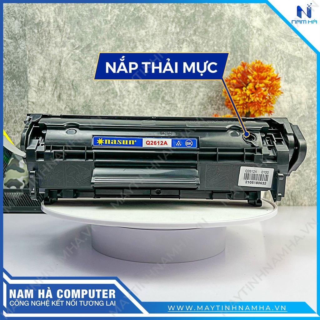 Hộp mực máy in 2900 3000 Có NÚT NẠP MỰC và NÚT XẢ MỰC THẢI dễ dàng đổ mực 12A