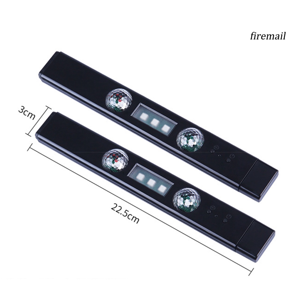 firemail 2Pcs Ambient Light Music Control Starry ABS Interior Lighting RGB USB Foot Lamp for Car