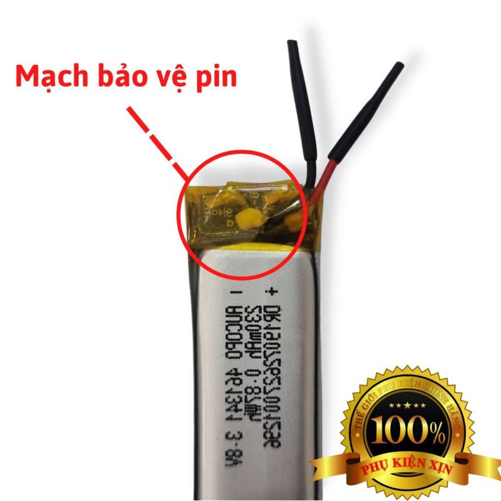 Pin Li-Po 3.7V 230mAh 461341 (Lithium Polymer) cho máy nội soi, định vị GPS, cân điện tử, máy ghi âm, camera hàng trình