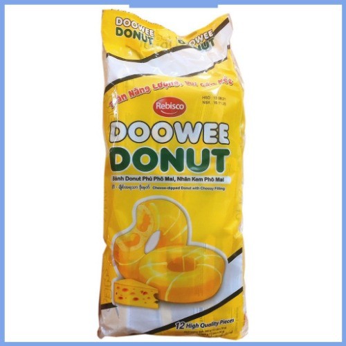 Bánh Doowee Donut Phủ Phô Mai Nhân Kem Phô Mai (Gói 12 cái)
