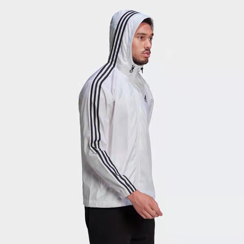 Áo Khoác Gió Adidas Màu Trơn Phối Khóa Kéo Thời Trang Cho Cặp Đôi