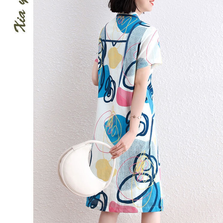 Đầm Dáng Rộng size Lớn In Họa Tiết Thời Trang Mùa Hè Cho Nữ