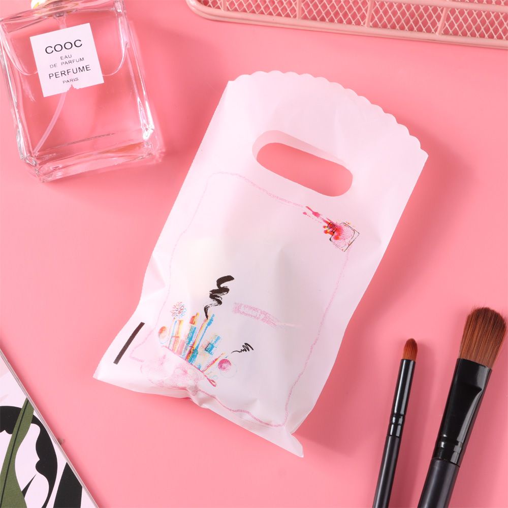 Set 50 Túi Nhựa Mini Có Tay Cầm 9*15CM Họa Tiết Dễ Thương Dùng Để Đựng Quà Tặng