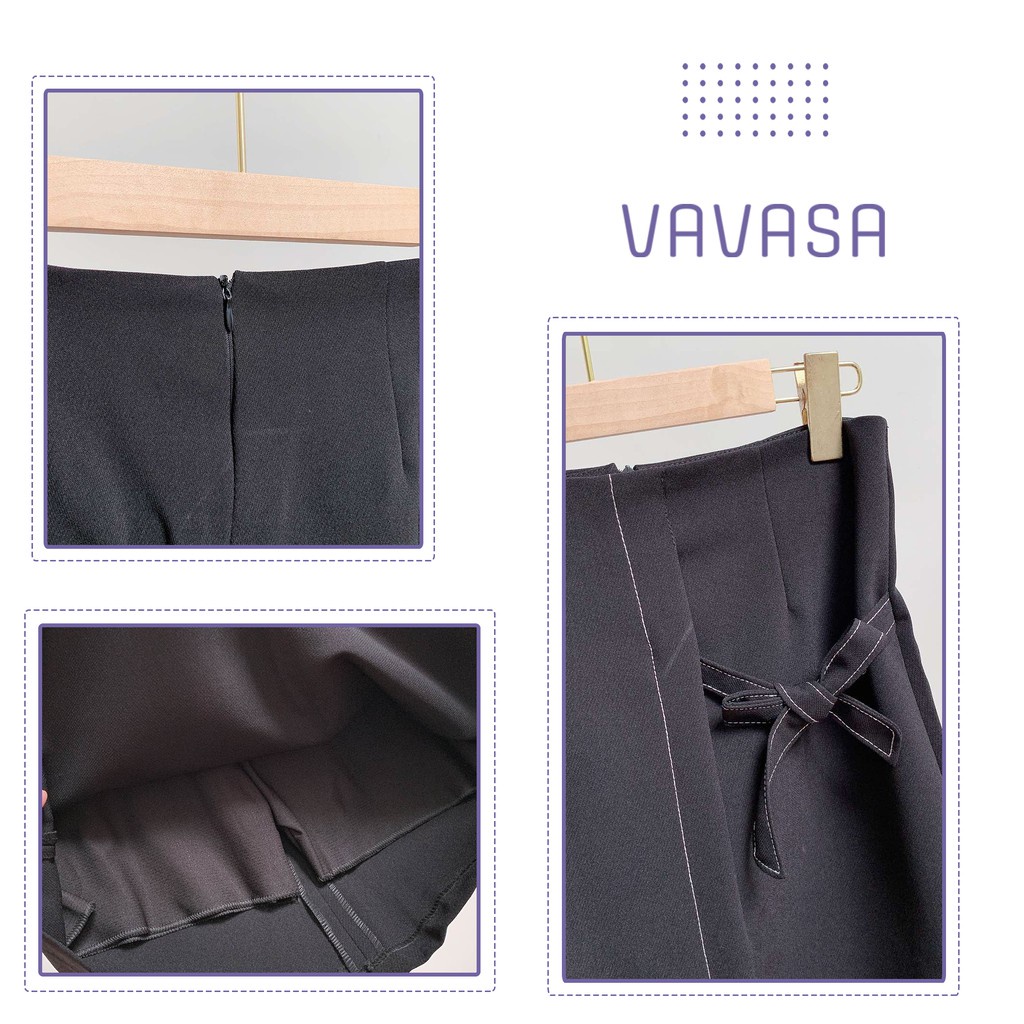 Chân váy chữ a ngắn lưng cao bigsize trơn công sở đính nơ chỉ viền trắng  CV05 | BigBuy360 - bigbuy360.vn