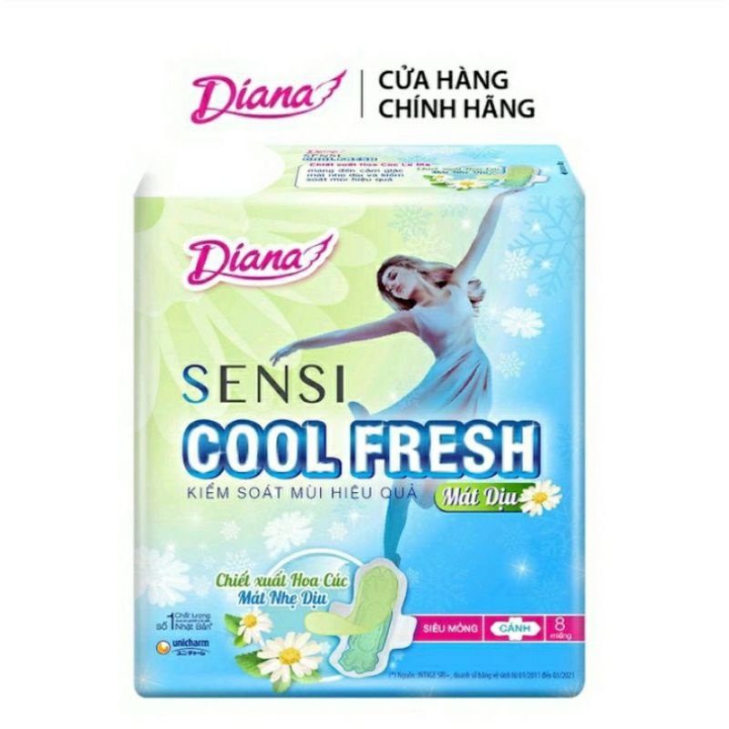 🏰 HCM 🏰 Combo 6 gói băng vệ sinh Diana cool fresh mỏng cánh / không cánh