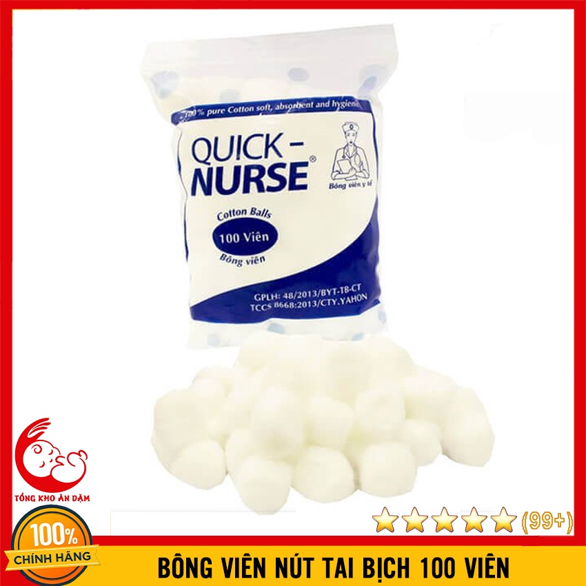 Bịch 100 Viên To Bông Nút Tai Cho Mẹ Sau Sinh Quick Nurse - 8936040074126