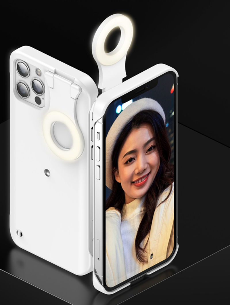 Ốp Lưng Gắn Đèn Led Hỗ Trợ Chụp Ảnh Cho Iphone 12 Pro Max 11 X Xs Max Xr 8 7 6 6s Plus Se 2020