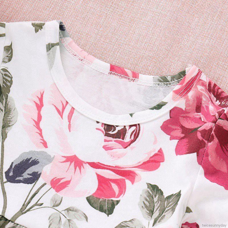 Set áo thun ngắn tay + quần Jean rách thời trang cho bé gái