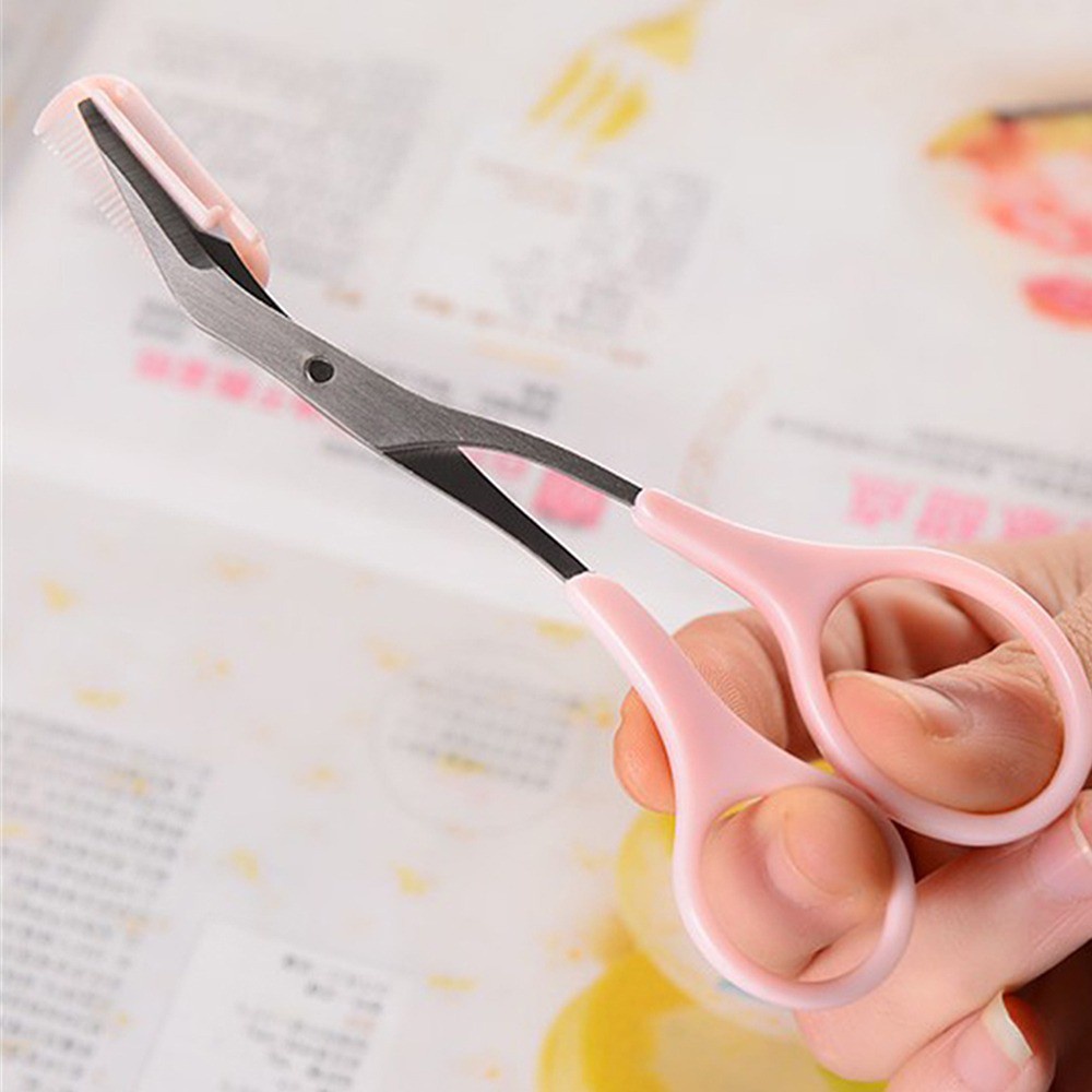 [Tổng Kho Sỉ] Kéo Tỉa Lông Mày Có LƯỢC V4 Mini - Kéo Cong Cắt Mi Thép Không Gỉ Siêu Bền