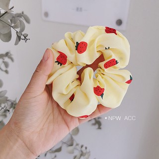 Cột tóc scrunchies hoa quả dễ thương