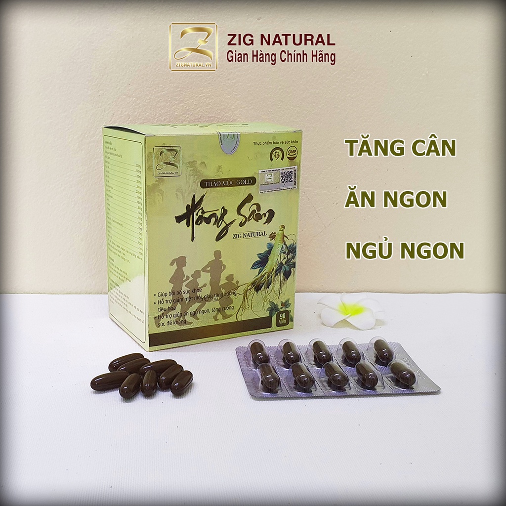 Thảo dược Tăng cân Hồng Sâm Gold, 90 viên/hộp, hỗ trợ tăng cân nhanh an toàn hiệu quả